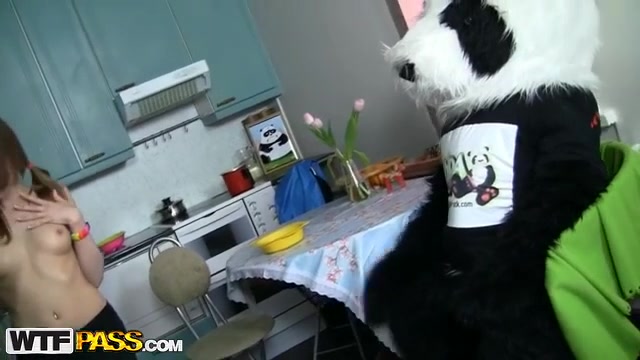 Geiler Spielzeug-Panda mit einem riesigen, rosaroten Schwanz #11
