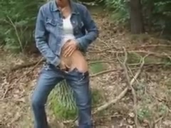 Amateur unglaubliche Sex-Szene im Wald Natur draussen #5