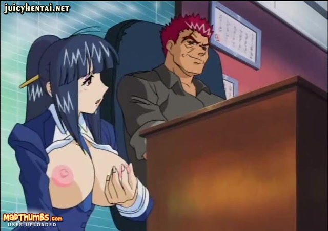 Niedliches Anime-Mädchen wird bei einem Gangbang hart gepudert #16
