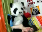 Eine magere Schalmpe Nicki hat wilden Spaß mit einige dreckige Panda #7
