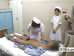 Japanische Krankenschwester beim Handjob und Klinik Erziehung POV mit Untertiteln #3