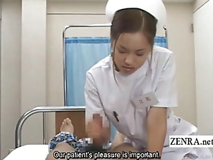 Japanische Krankenschwester beim Handjob und Klinik Erziehung POV mit Untertiteln #5