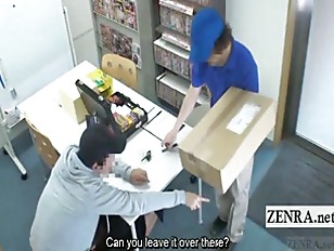 Sales Managerin beim Blowjob im Büro (japanisch mit Untertiteln) #8